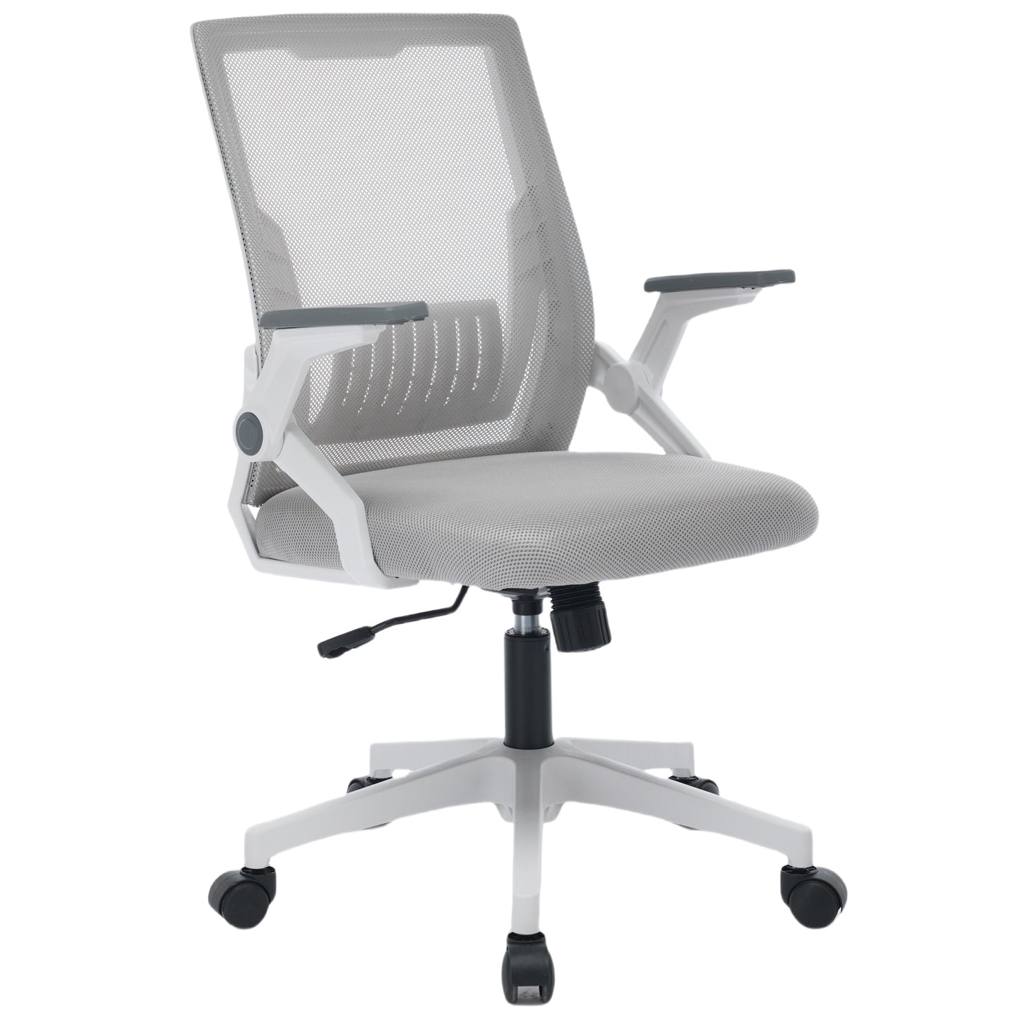 Ergonomic Office Chair Computer Desk Chair Comfy With Adjustable Lumbar Support Health DealSniper.net White and Gray