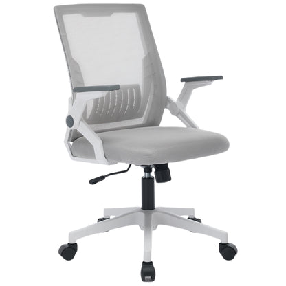 Ergonomic Office Chair Computer Desk Chair Comfy With Adjustable Lumbar Support Health DealSniper.net White and Gray