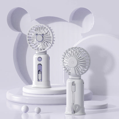 2-in-1 Handheld Fan Fast Charging Power Supply Portable Handheld Gadgets dealsniper-net White USB