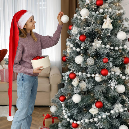Extra Long Christmas Santa Hat Plush Christmas Decorations Holidays DealSniper.net