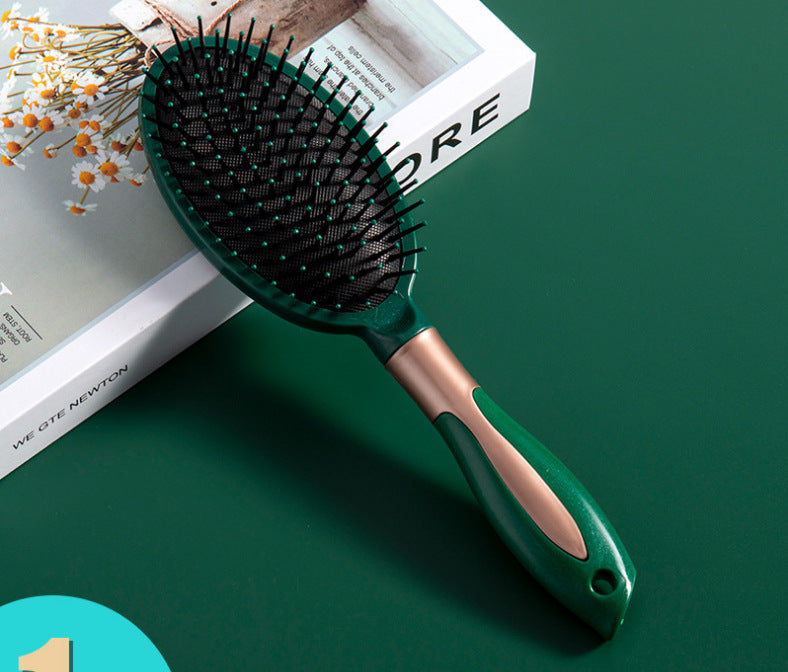 Anti Static Massage Comb Air Cushion Comb Curly Hair Women dealsniper-net Green Oval comb