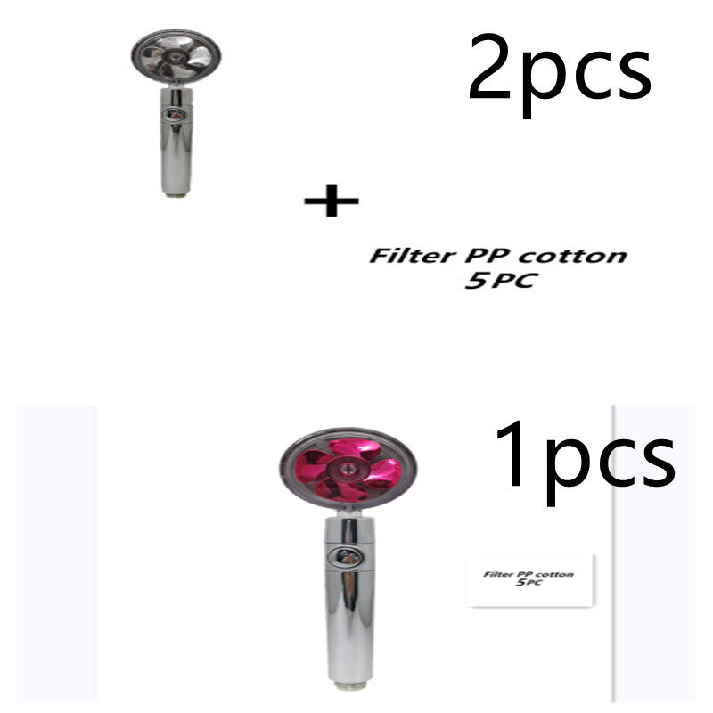 Propeller Driven Shower Head With Stop Button And Cotton Filter House DealSniper.net 14set