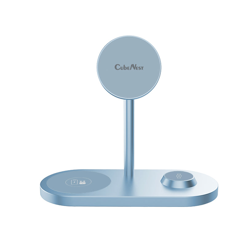Desktop Stand Three In One Wireless Charger Gadgets Gym From House Three in one X23 Far Peak Blue