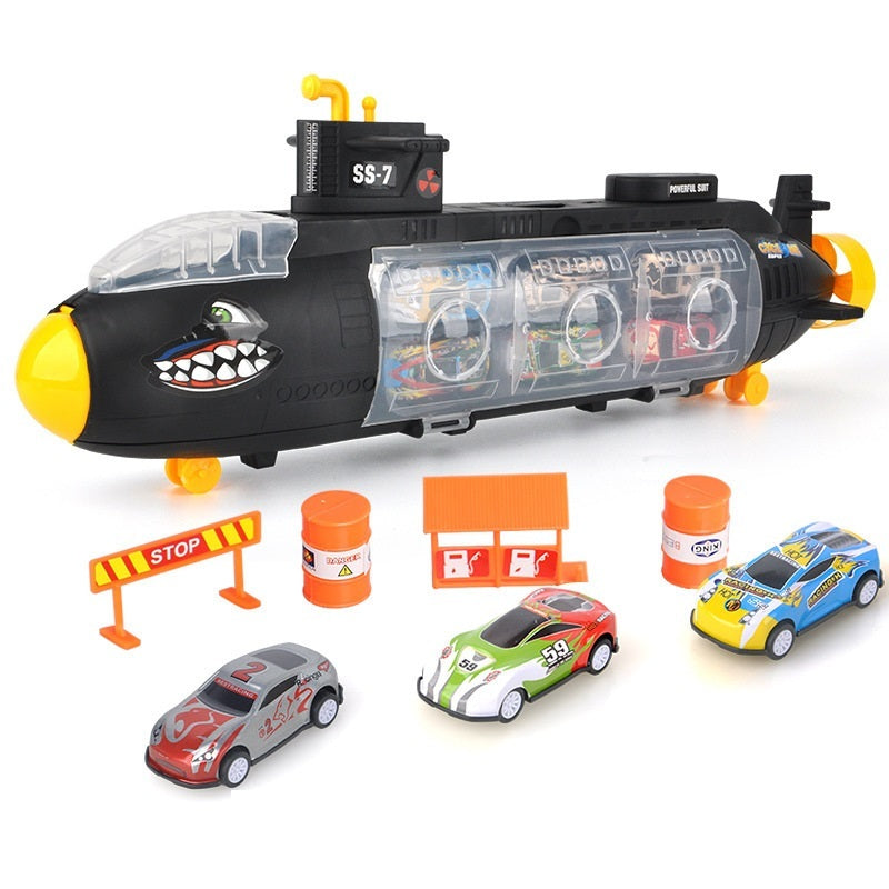 Shark Submarine Storage With Alloy Car Model Kids dealsniper-net Black With 3PC metal car and signs