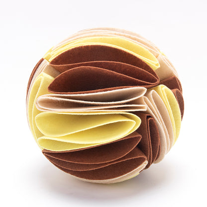 Foldable Dog Snuffle Ball Dog Training Toys Increase IQ Pets dealsniper-net L Beige brown yellow