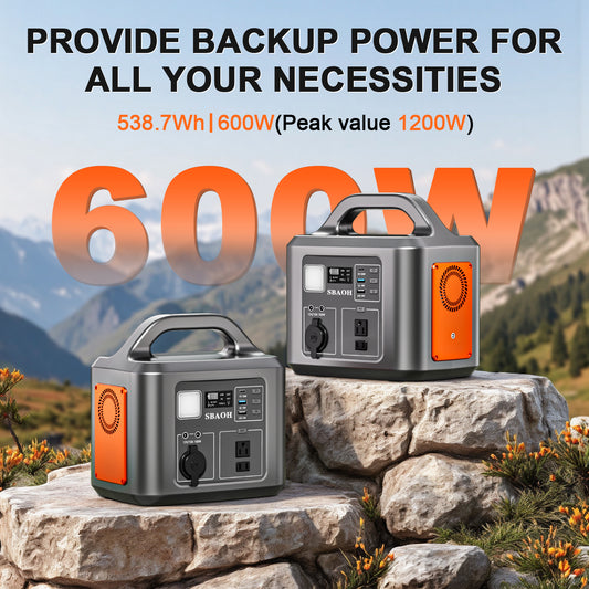 600W Portable Power Station,538.7Wh 145600mAh Solar Generator For Outdoor Camping, Home Backup,Power Outages ,No Solar Panel Outdoor DealSniper.net