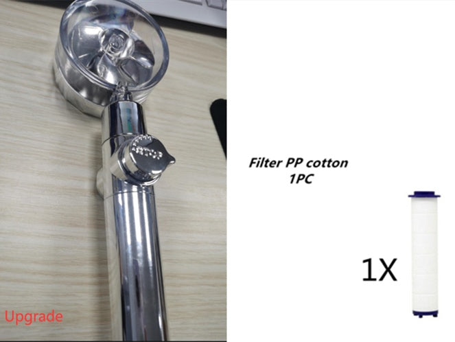 New Turbo Propeller Shower Head Water Saving High Pressure Flow