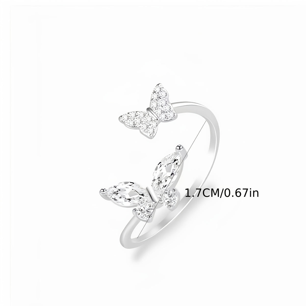 High-End Butterfly Zircon Open Rings For Women Trendy Fashion Jewelry Gym From House