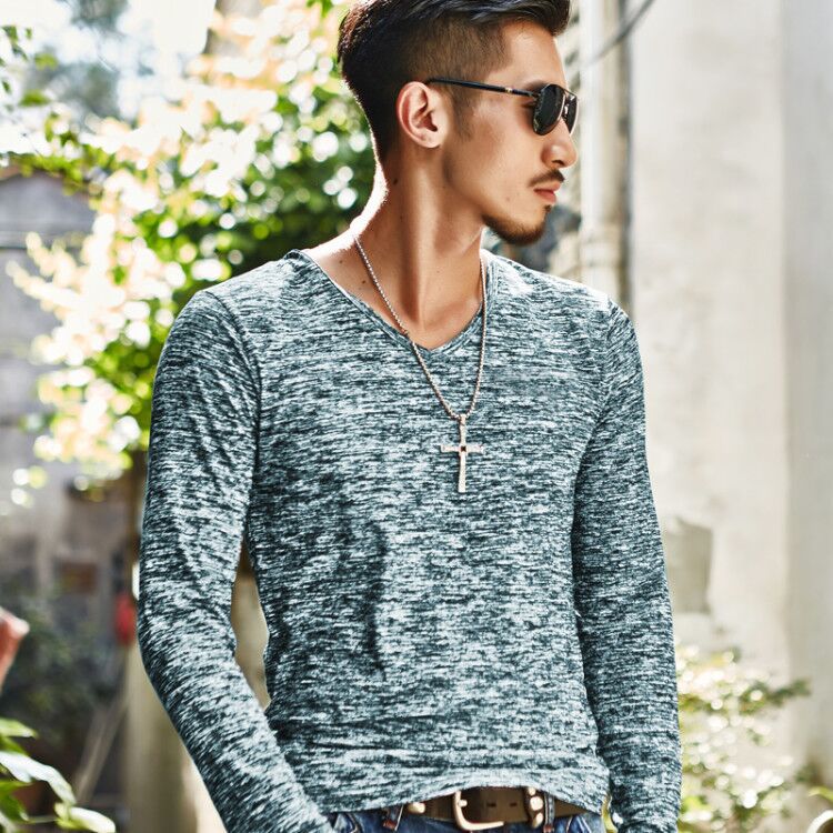 Long Sleeve T-Shirt Men Spring Autumn Fashion Men DealSniper.net