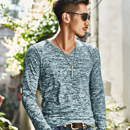 Long Sleeve T-Shirt Men Spring Autumn Fashion Men DealSniper.net