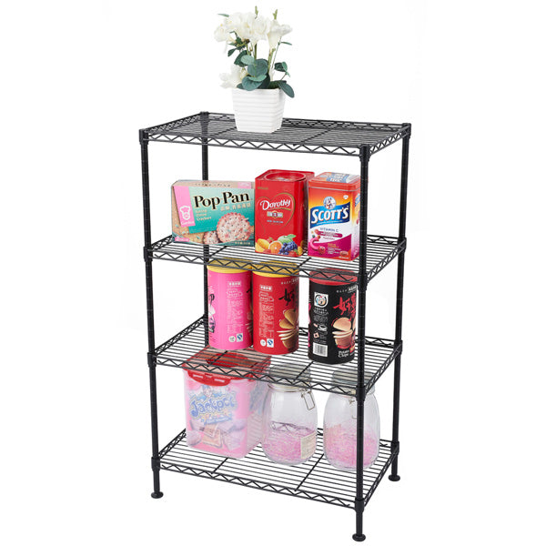 Four Layer Metal Household Shelf Adjustable House DealSniper.net Black