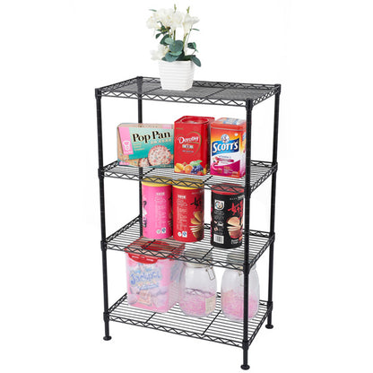 Four Layer Metal Household Shelf Adjustable House DealSniper.net Black