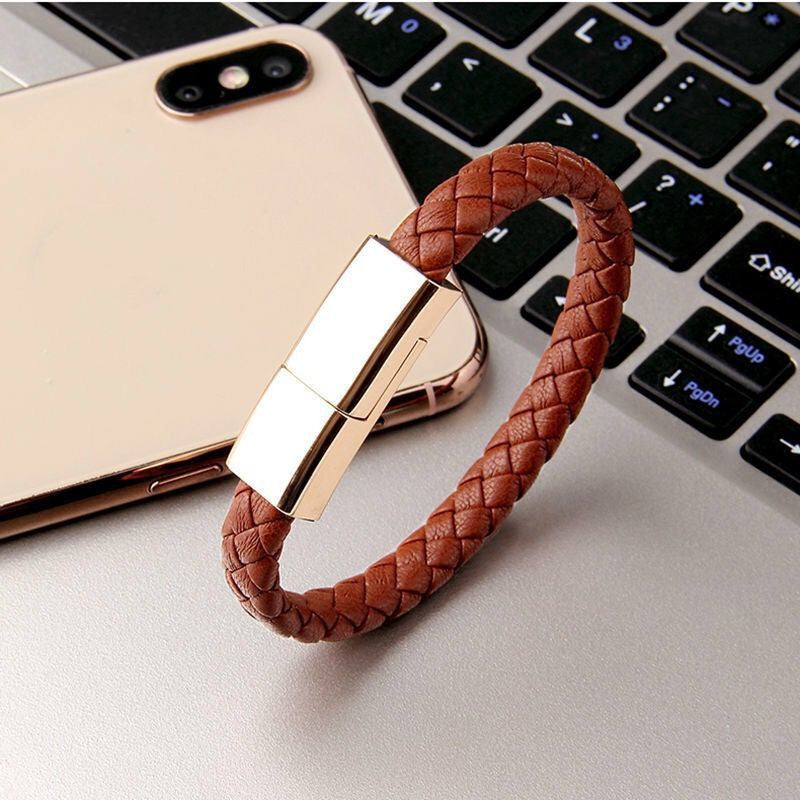 New Bracelet Charger USB Charging Cable Data Charging Electronics dealsniper-net Brown Apple interface 22.5cm