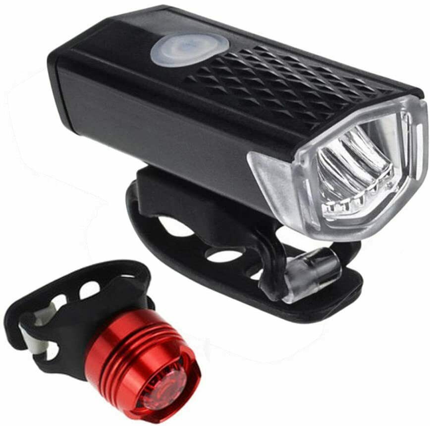 USB Rechargeable LED Bicycle Headlight Bike Head Light Front Rear Lamp Cycling Vehicle dealsniper-net