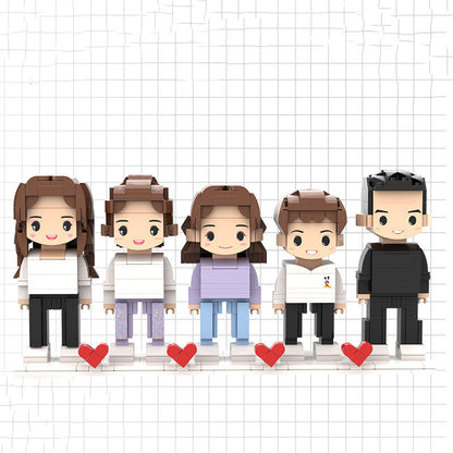 Portrait Building Blocks Puzzle Character Photo Kids DealSniper.net Five person standing posture No gift box
