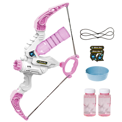 2 In 1 Bubble Gun Electric Bow And Arrow Automatic Bubble Blower Gifts Holidays dealsniper-net Pink