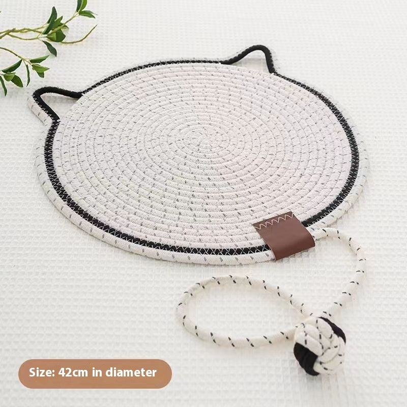 Braided Cotton Rope Cat Claw Mat Self Hi Ball One Piece Pets dealsniper-net White Toy Ball