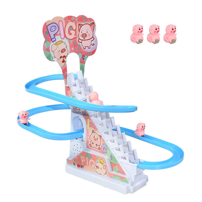 Electric Toy For Duckling Climbing Stairs Kids dealsniper-net Staircase pig 3piglets Charging version