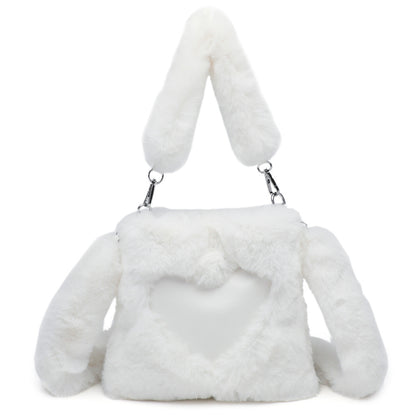 Women Fluffy Shoulder Bag Top-handle Bag Handbag Women dealsniper-net White 22x22x4CM