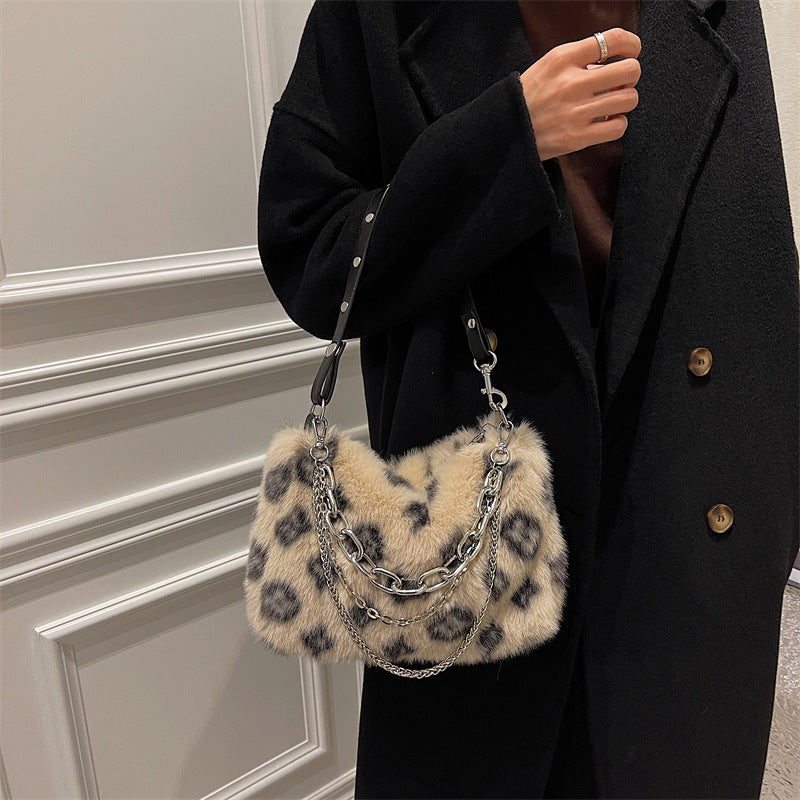 Winter Plush Bags Chain Shoulder Bag Women