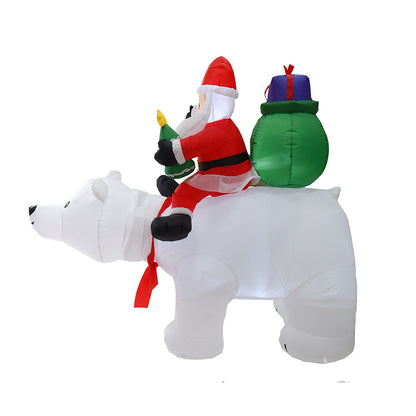 Inflatable Santa Claus Riding Polar Bear 2M Christmas Garden dealsniper-net