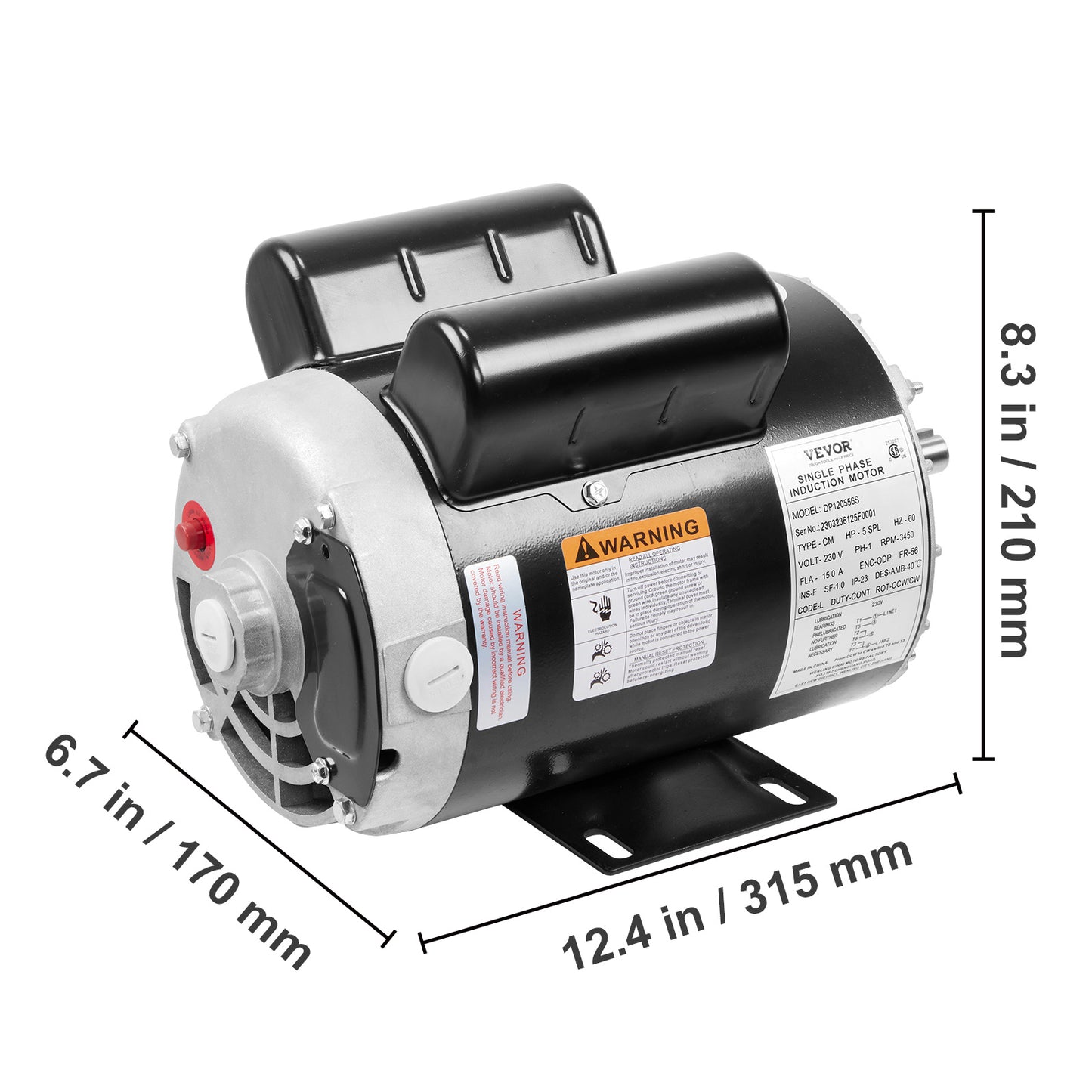 Air Compressor Motor 230V 15 Amps Electric Motor