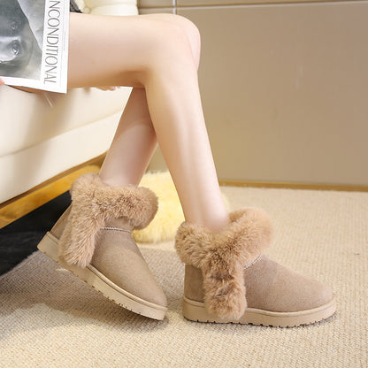 Snow Boots For Women Students Winter Warm Slip On Fluffy Women dealsniper-net