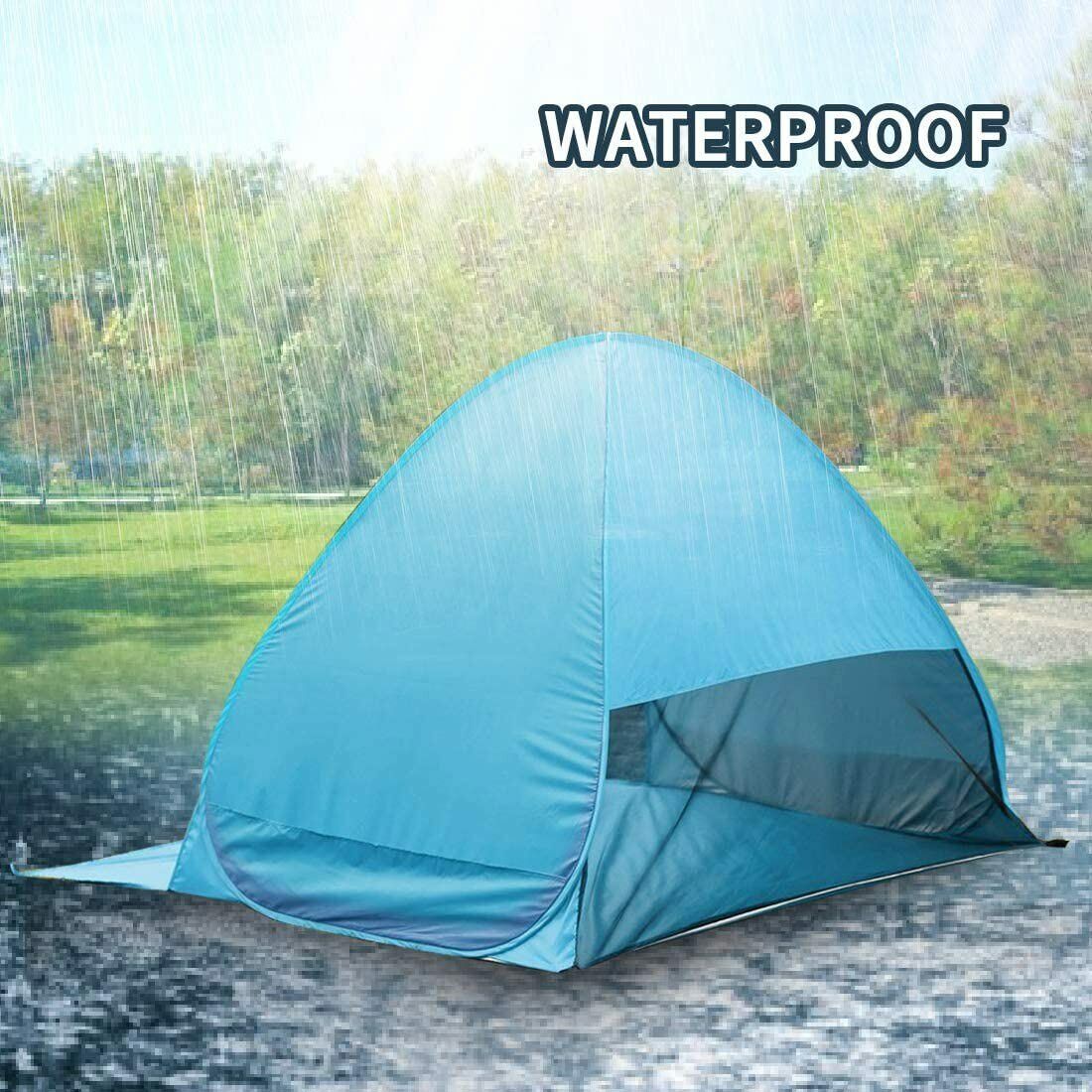 Pop Up Beach Tent For 1-3 Person Rated UPF For UV Sun Protection Waterproof Outdoor DealSniper.net