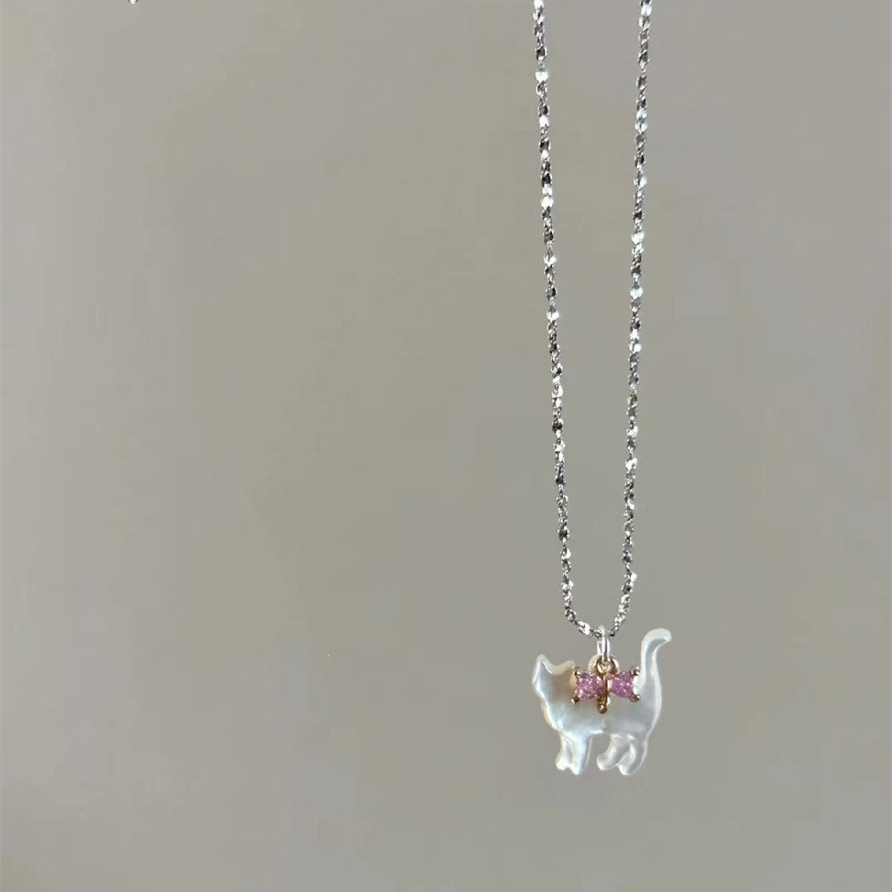 New Bow Clavicle Necklace For Women Jewelry Gym From House Pink Diamond Bow