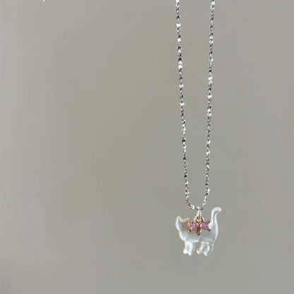 New Bow Clavicle Necklace For Women Jewelry Gym From House Pink Diamond Bow