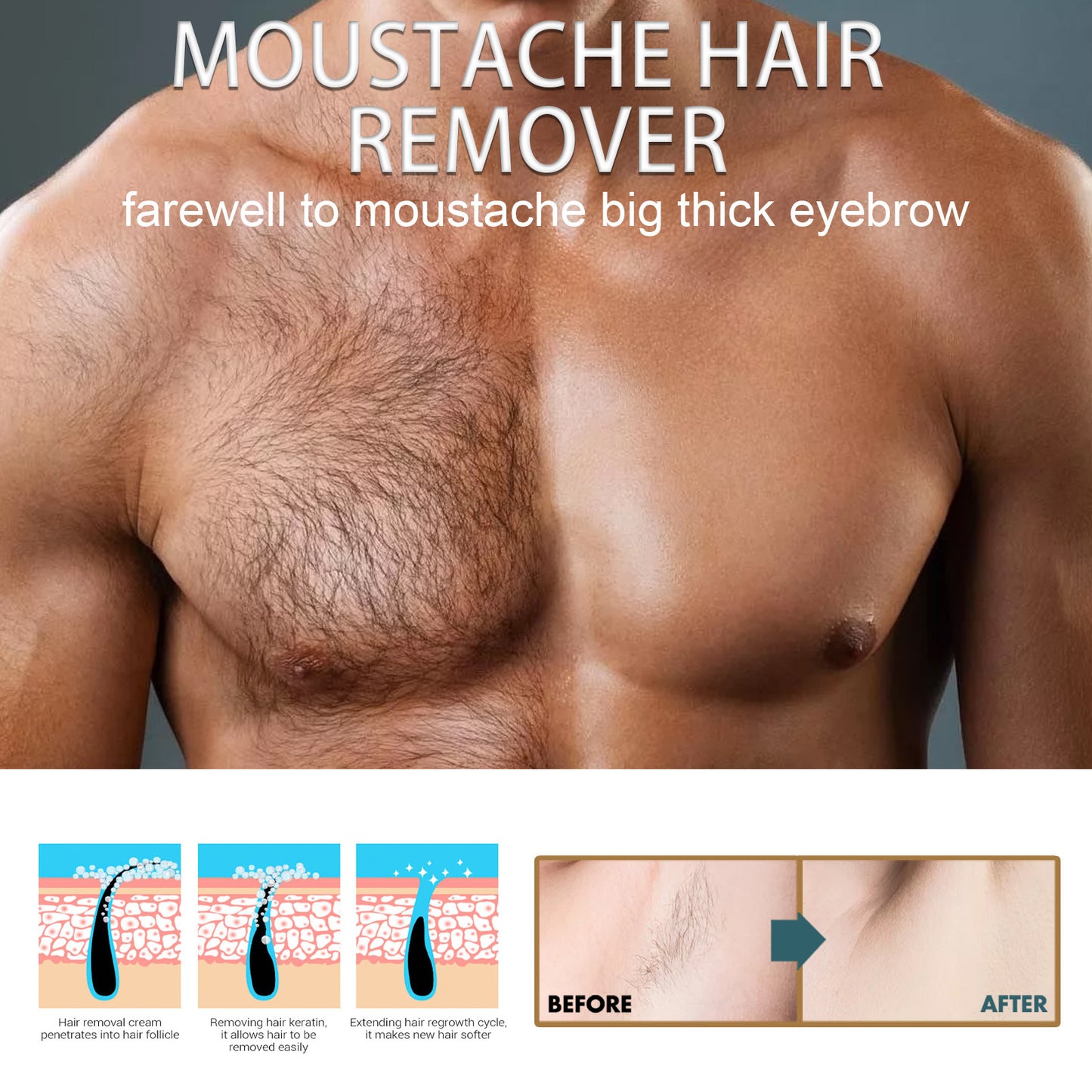 Men's Hair Removal Cream Is Clean And Gentle Men Gym From House