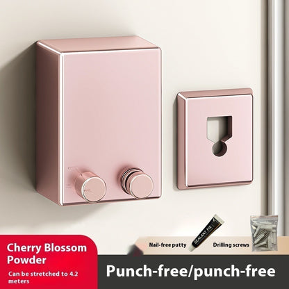 Invisible Clothesline Punch-free Balcony Wall-mounted House DealSniper.net Cherry Blossom Powder
