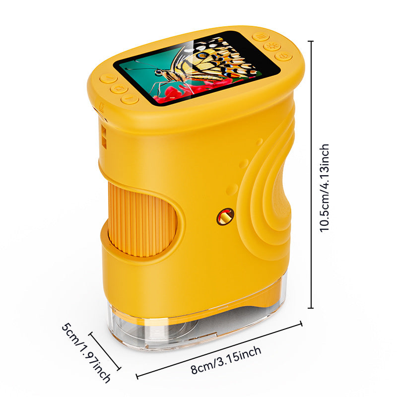 Outdoor Exploration Children's Handheld Digital Microscope Kids Gym From House 382 Orange Monocular 100 Times