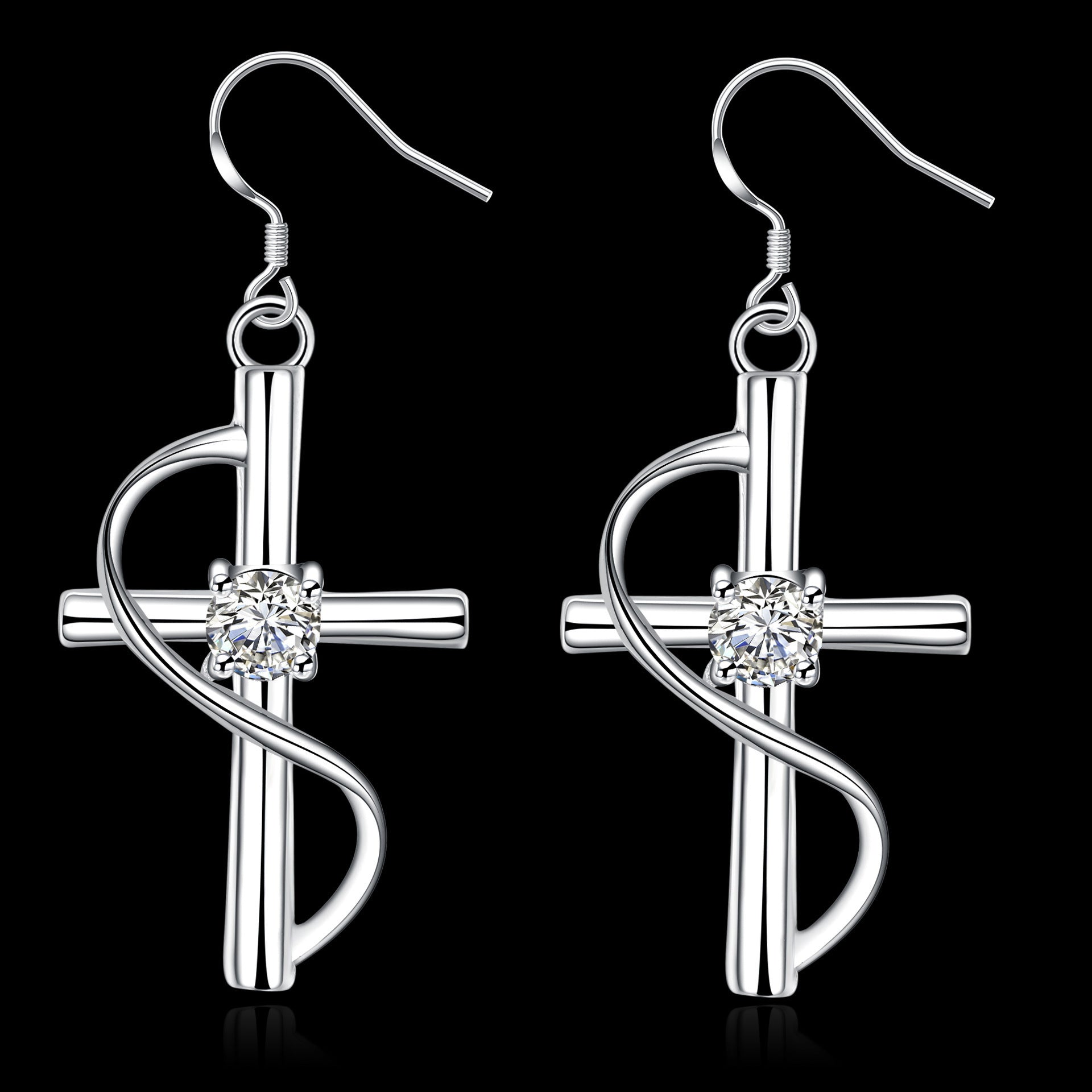 New Cross-border Popular Elongated Cross Earrings Jewelry dealsniper-net