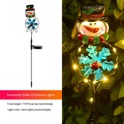 Solar Christmas Led Snowman Elk Ground Plug Light Holidays dealsniper-net Snowman