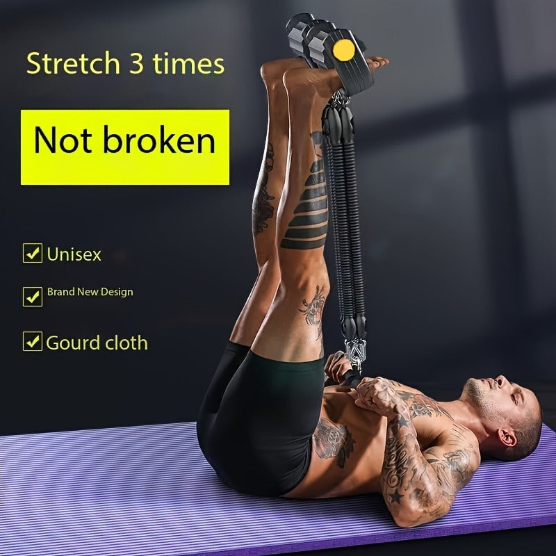A Set Of Adjustable Resistance Tension Bands With Foot Pedals And Handles Sports Gym From House