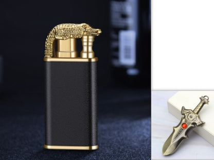 Creative Blue Flame Lighter Dolphin Dragon Tiger Double Fire Gadgets dealsniper-net