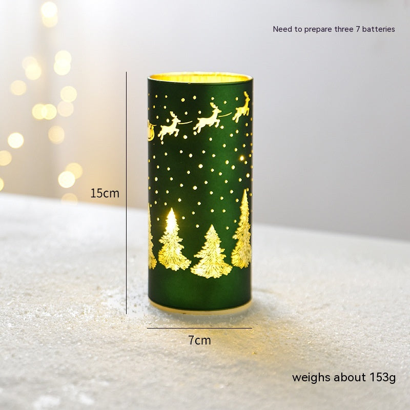 Christmas Luminous Glass Desktop Decoration Holidays dealsniper-net Green Cup