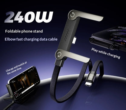 Fast Charging Foldable Bracket Data Cable 2-in-1 Data Wire Gadgets Gym From House 240w Black Bare wire