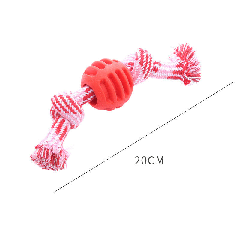 Dog Bite-resistant Teeth Cleaning Pets Toys Ball Pets Gym From House Red About 20cm Long
