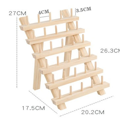 Solid Wood Bobbin Holder Sewing Thread Folding Shelf