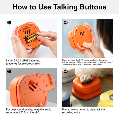 MEWOOFUN Dog Button Record Talking Pet Communication Vocal Pets dealsniper-net