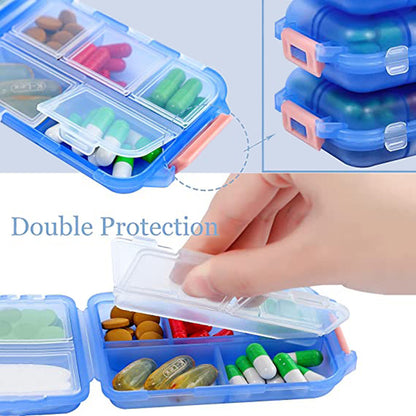 Travel Pill Organizer 10 Grid  Moisture Proof Pills Box