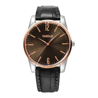 Men's Fashion Belt Quartz Watch Jewelry DealSniper.net 542 Brown Plate Black Belt