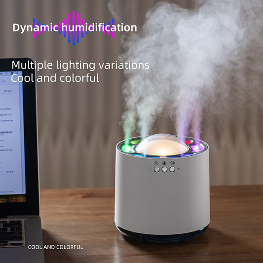 Voice Control Colorful Led Lamp Humidifier 800ml USB Cool Mist House dealsniper-net