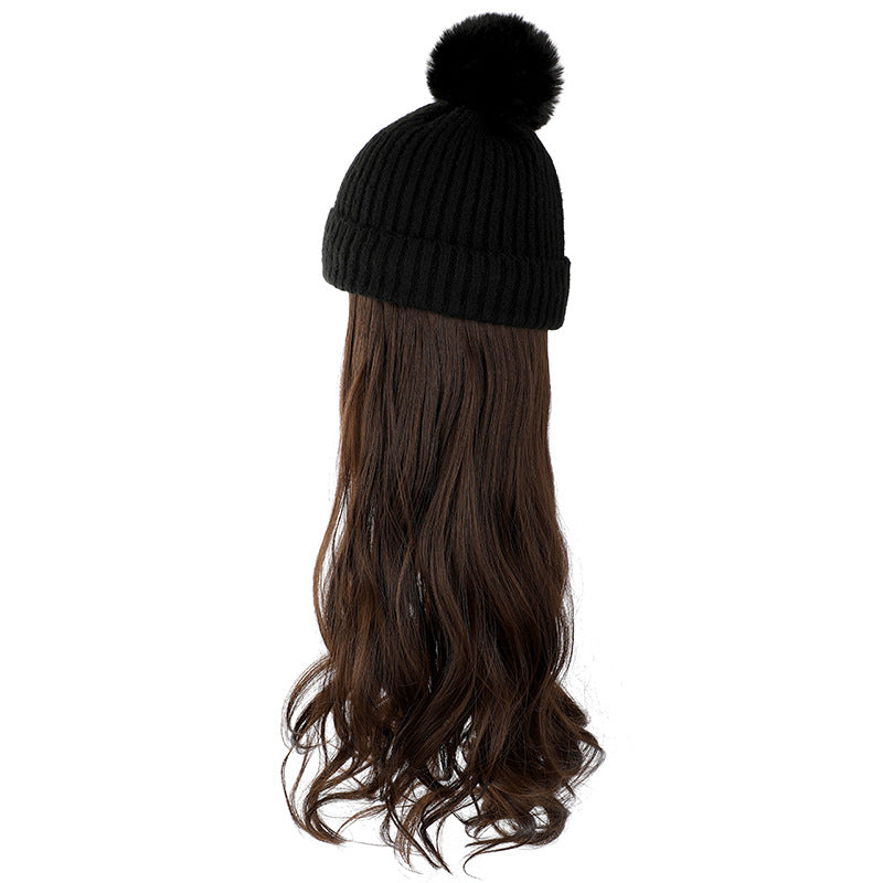 Autumn And Winter New Removable Fashion Woolen Hat Beauty Gym From House Black Chocolate