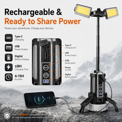 Rechargeable Battery Display Power Bank Function Type C LED Home Decor DealSniper.net
