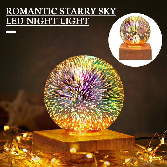 USB 3D Firework Crystals Ball Night Light Romantic Star LED Night Light Home Decor dealsniper-net