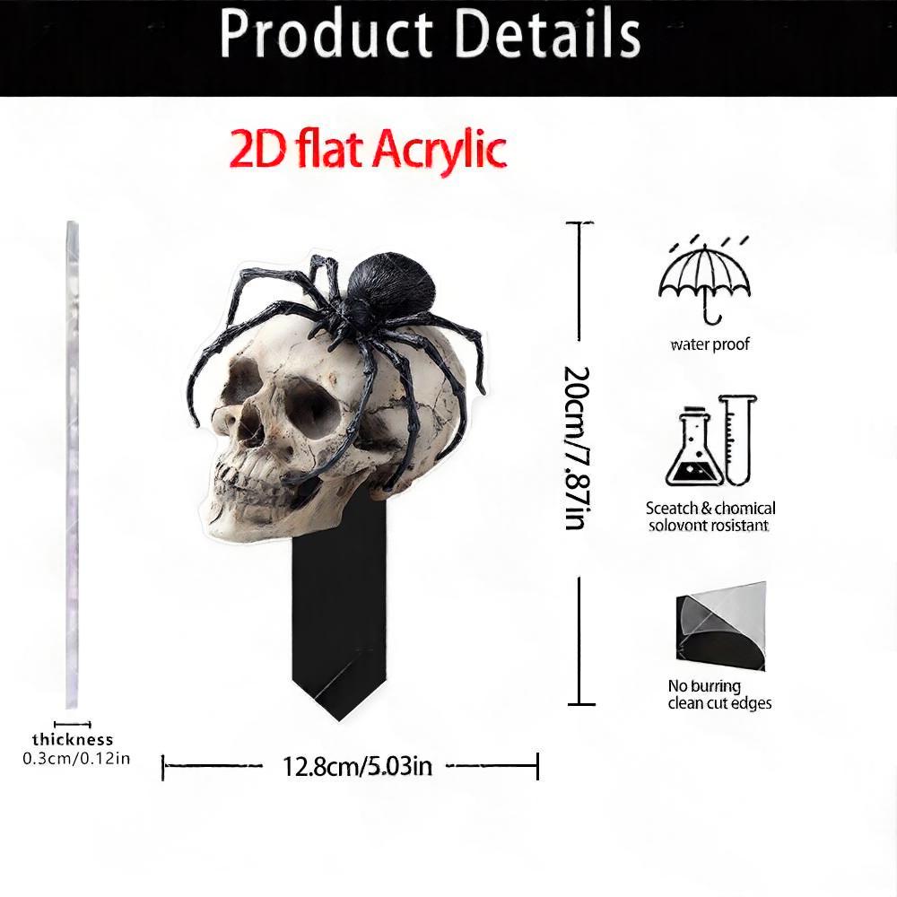 Cross-border New Product Flat Acrylic Spider Skull Halloween Holidays Gym From House 1 20cm