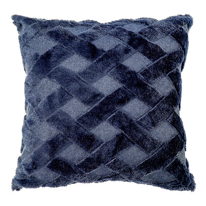 Geometric Rhombus Double-sided Three-dimensional Plush Pillowcase Home dealsniper-net A Navy Blue A45x45cm